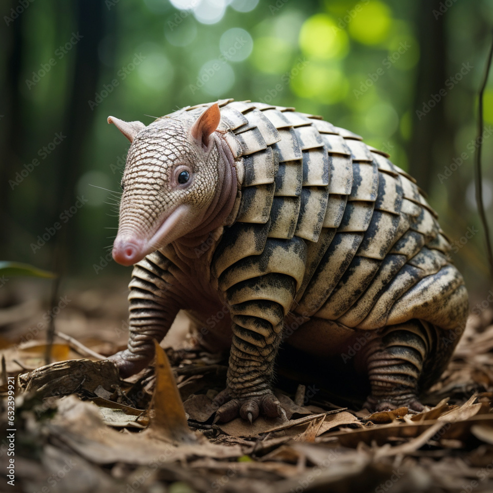 Fototapeta premium Armadillo from the amazon rainforest, Generative AI
