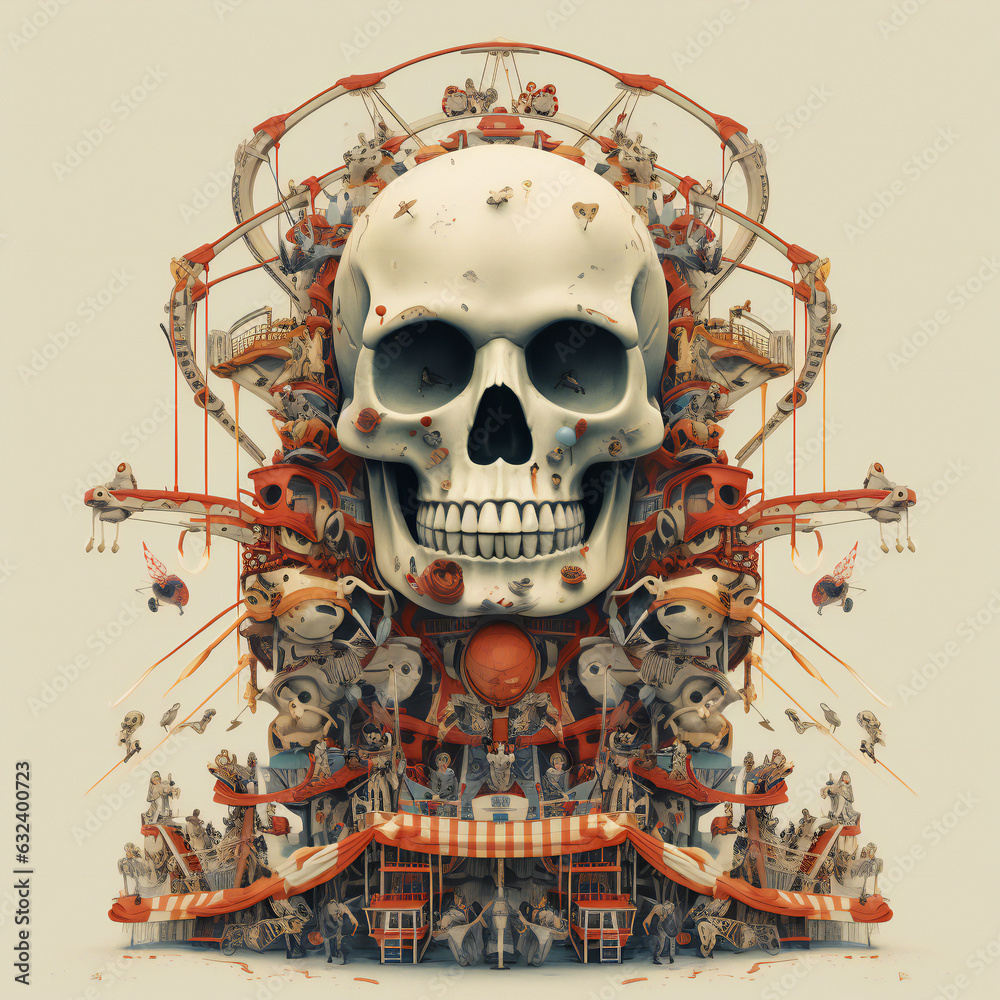 skull, circus, generative ai skull, circus, generative ai