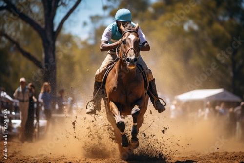 Horse And Rider Competing In An Endurance Race, Generative AI