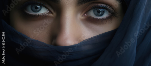 closeup of beautiful eye, eyeball macro portrait photo