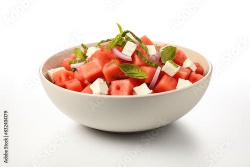 watermelon salad with cheese and olives