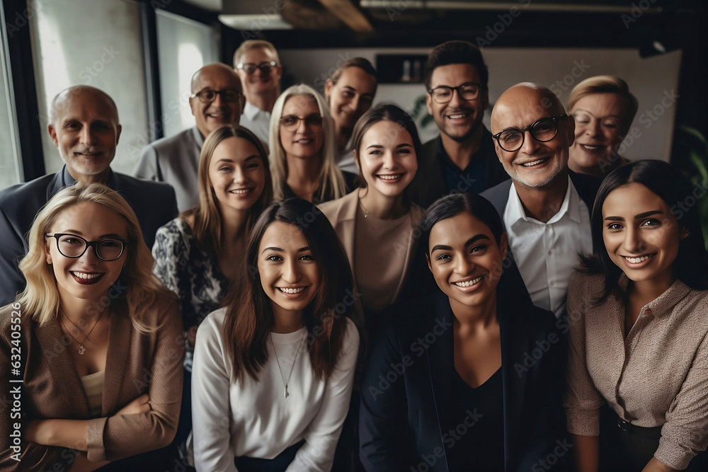 Shot of a group of businesspeople posing together in an office, Generative AI
Shot of a group of businesspeople posing together in an office, Generative AI