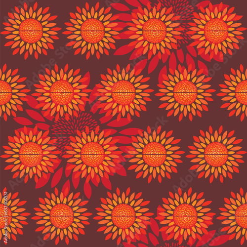 seamless floral sunflower pattern