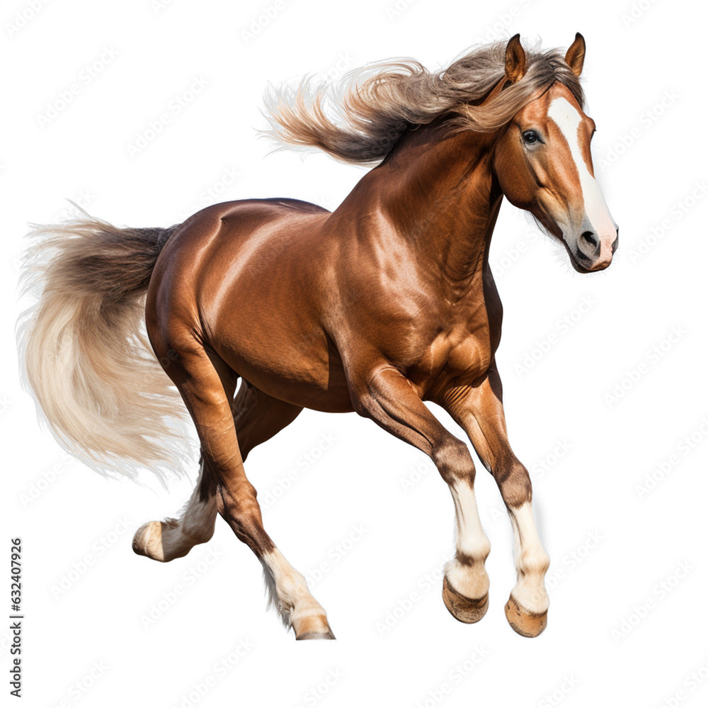 Obraz premium race horse running high resolution fire cut png