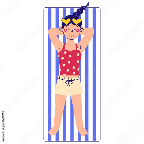 Women Sunbathing Illustration