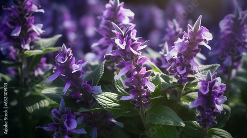 Salvia Divinorum Magic. Captivating scene featuring the magic and allure of Salvia divinorum in a spring garden setting. Generative ai