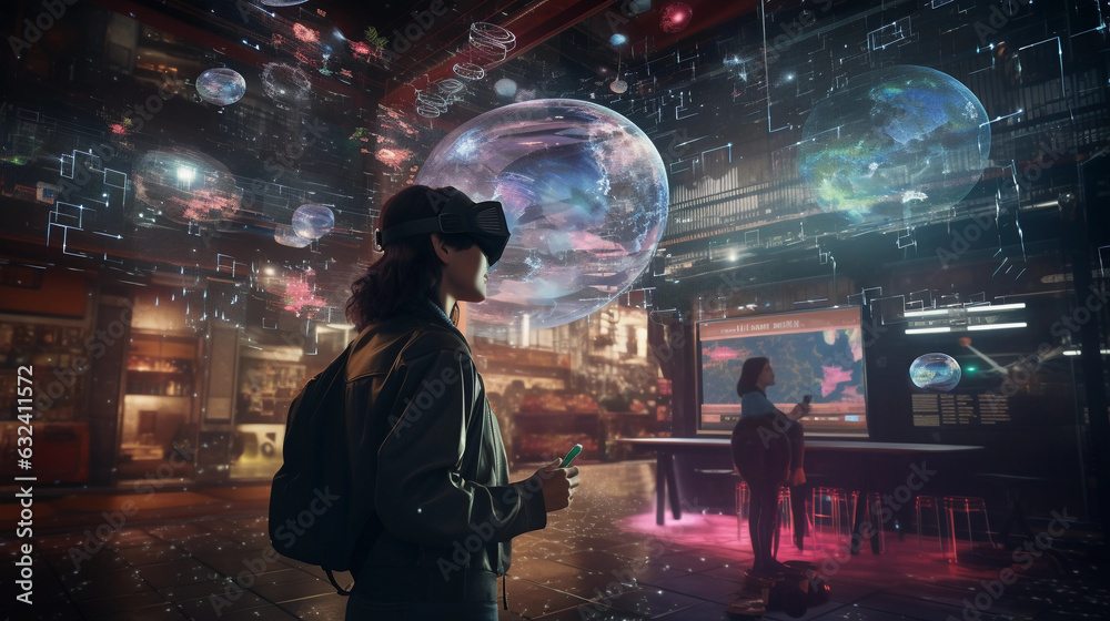 Naklejka premium Interactive Storytelling. Future of Media. Engaging User Experiences. Immersive Entertainment. Generative ai