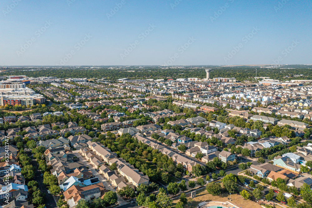 Aerial View of Mueller, Residential Austin, Texas