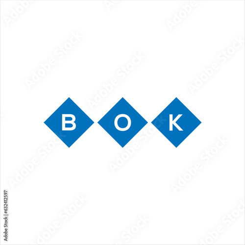 Fototapeta Naklejka Na Ścianę i Meble -  BOK letter technology logo design on white background. BOK creative initials letter IT logo concept. BOK setting shape design
