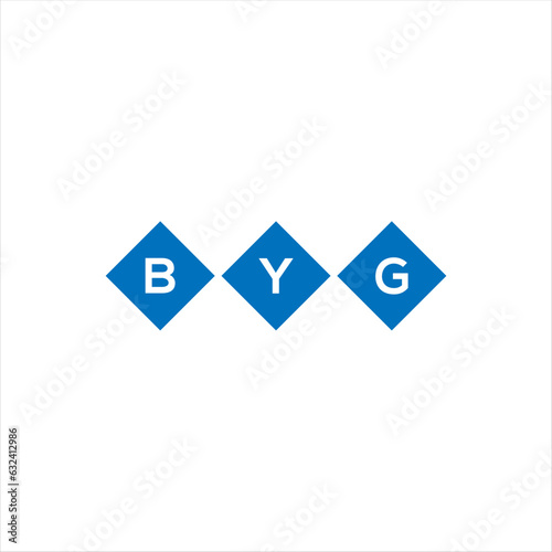 BYG letter technology logo design on white background. BYG creative initials letter IT logo concept. BYG setting shape design
 photo