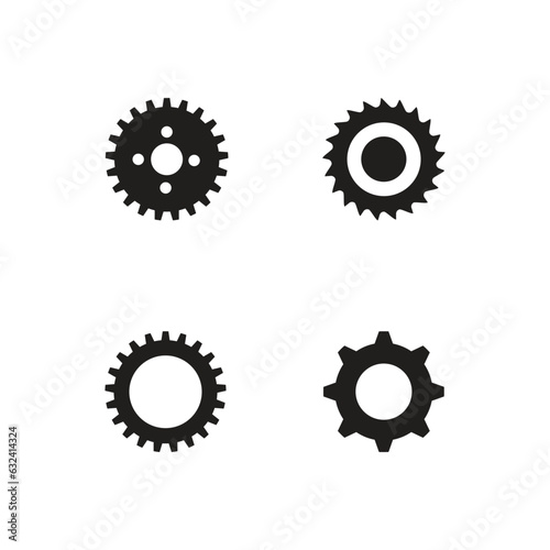 Gear illustration logo icon vector flat design template and symbol