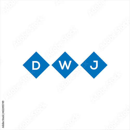 Fototapeta Naklejka Na Ścianę i Meble -  DWJ letter technology logo design on white background. DWJ creative initials letter IT logo concept. DWJ setting shape design
