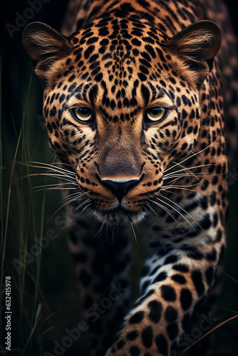 African Leopard in the Savannah. Majestic Portrait. Africa Wildlife Animal. Generative ai © cwiela_CH