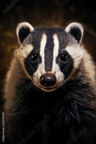 American Badger in its Natural Habitat. Majestic Portrait. American Wildlife Animal. Generative ai © cwiela_CH