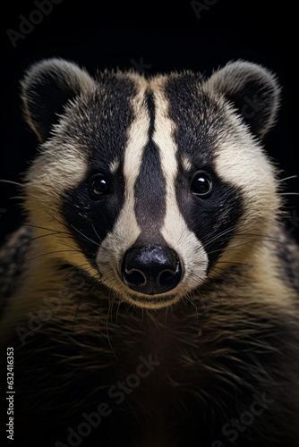 American Badger in its Natural Habitat. Majestic Portrait. American Wildlife Animal. Generative ai