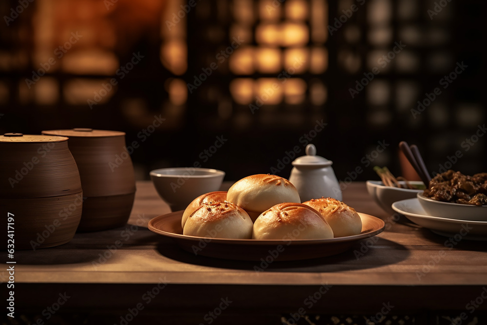 Fried bun usually called Baozi originated from China, usually filled with pork or red bean