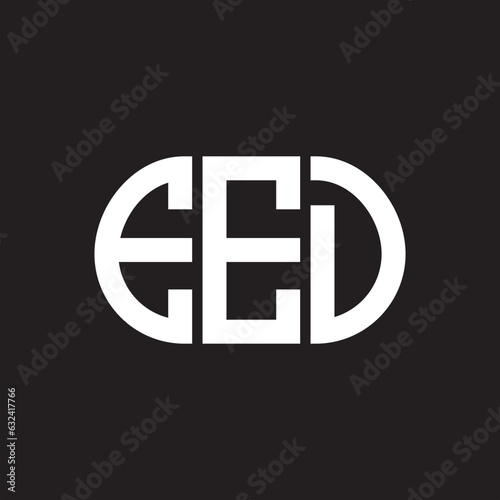 EED letter technology logo design on black background. EED creative initials letter IT logo concept. EED setting shape design
 photo