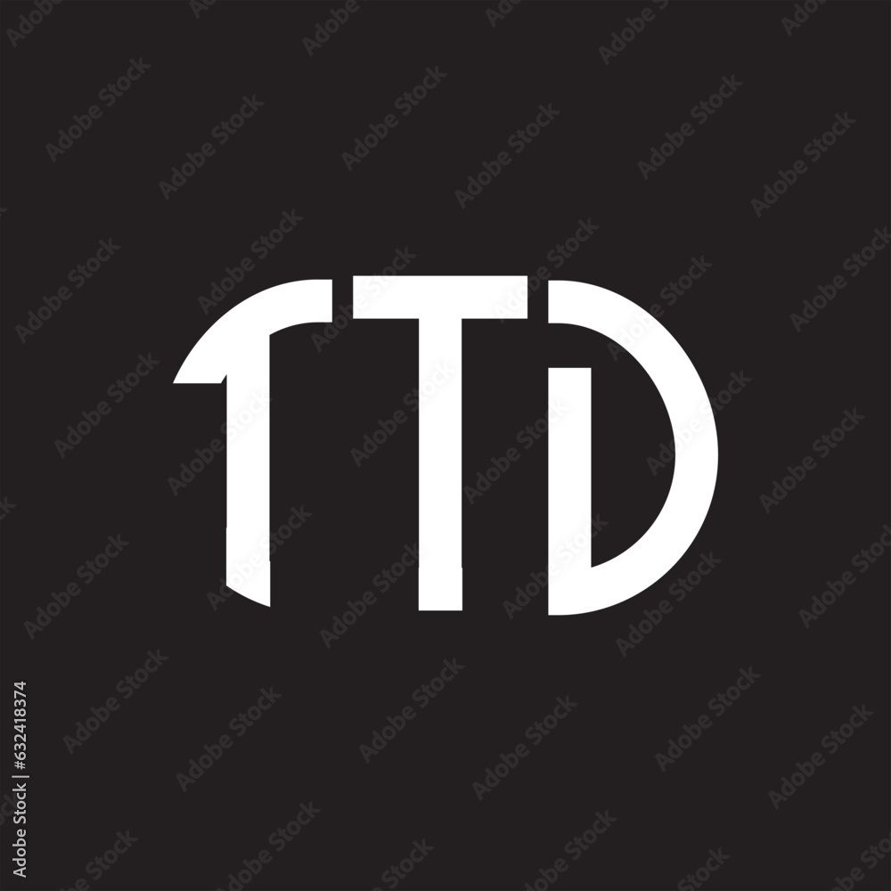 TTD letter technology logo design on black background. TTD creative initials letter IT logo concept. TTD setting shape design
