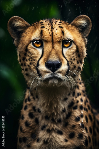 Cheetah in the Jungle. Majestic Portrait. Wildlife Animal. Generative ai