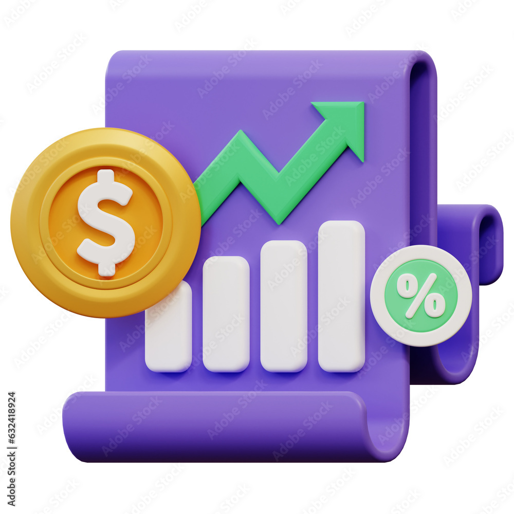 3d render of financial analyst icon 3d render of financial analyst icon