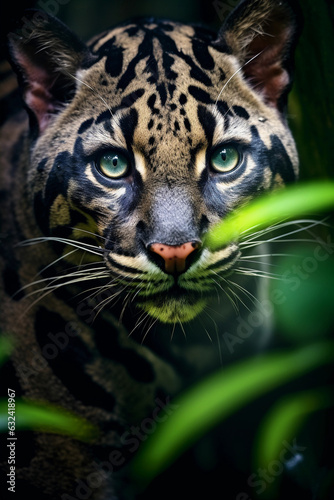 Clouded Leopard in the Jungle. Majestic Portrait. Wildlife Animal. Generative ai © cwiela_CH