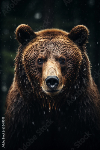Grizzly Bear in its Natural Habitat. Majestic Portrait. North America Wildlife Animal. Generative ai