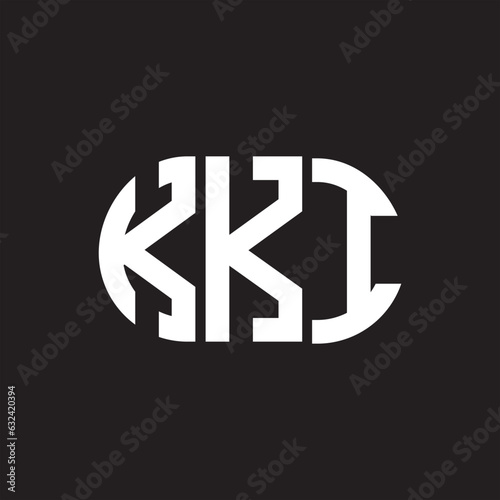 KKI letter technology logo design on black background. KKI creative initials letter IT logo concept. KKI setting shape design 