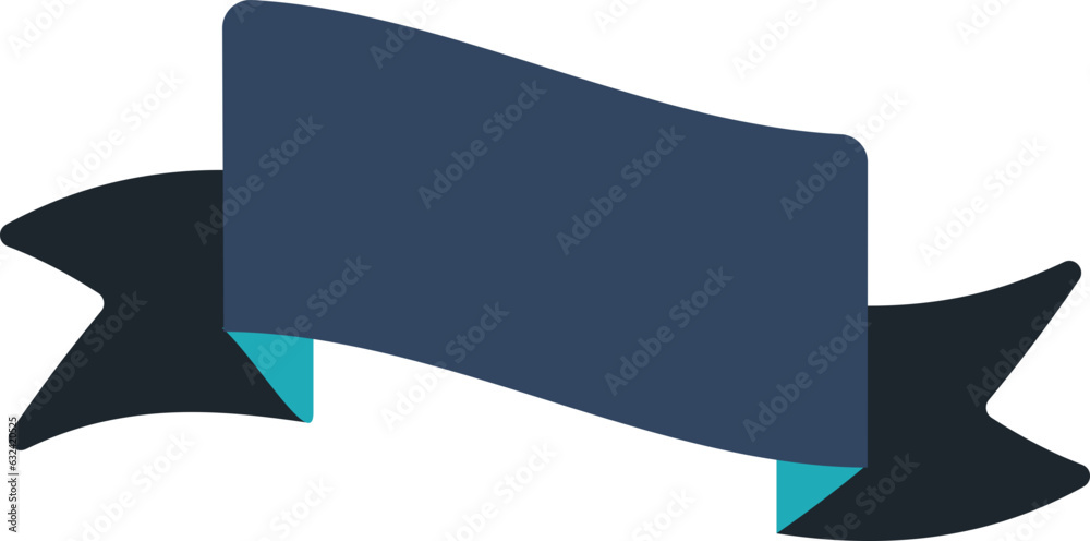 Vector dark blue ribbon banner with place for text