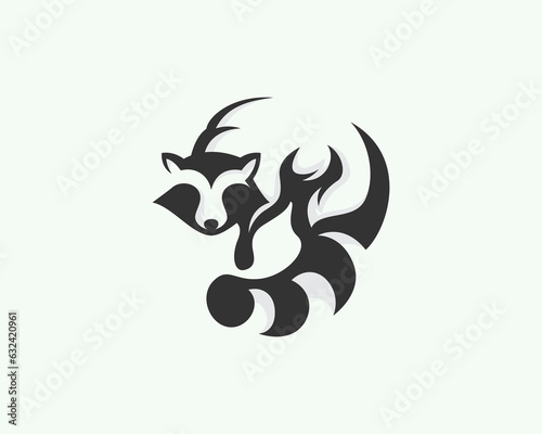 raccoon defense art logo icon symbol design template illustration inspiration