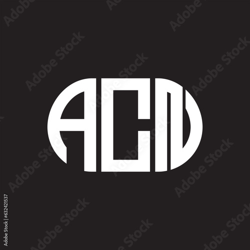 ACN letter technology logo design on black background. ACN creative initials letter IT logo concept. ACN setting shape design
