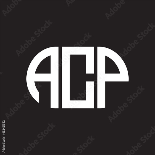 ACP letter technology logo design on black background. ACP creative initials letter IT logo concept. ACP setting shape design 