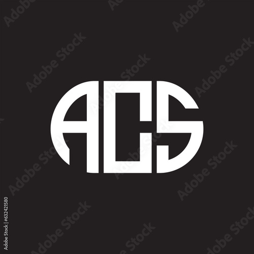 ACS letter technology logo design on black background. ACS creative initials letter IT logo concept. ACS setting shape design
  