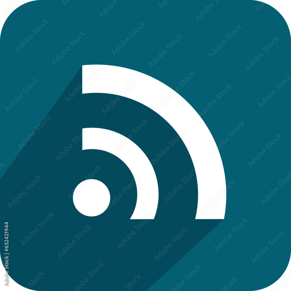 Vector wifi icon, symbol logo template on button