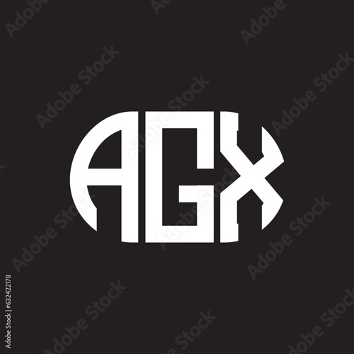 AGX letter technology logo design on black background. AGX creative initials letter IT logo concept. AGX setting shape design
 photo