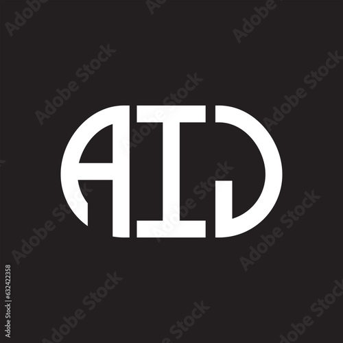 AIJ letter technology logo design on black background. AIJ creative initials letter IT logo concept. AIJ setting shape design 