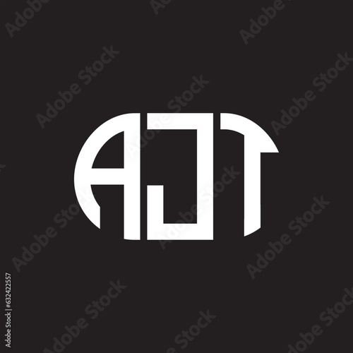 AJT letter technology logo design on black background. AJT creative initials letter IT logo concept. AJT setting shape design 