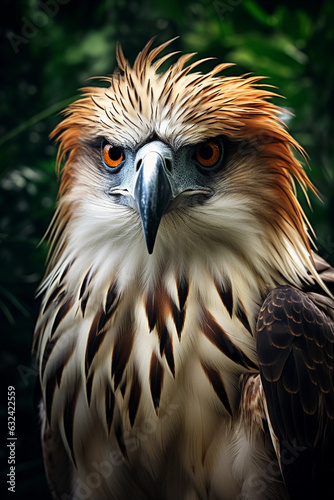 Philippine Eagle in the Jungle Showing Majesty. Majestic Portrait. Wildlife Animal. Generative ai