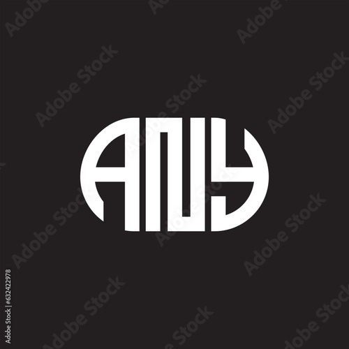 ANY letter technology logo design on black background. ANY creative initials letter IT logo concept. ANY setting shape design
 photo