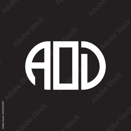 AOD letter technology logo design on black background. AOD creative initials letter IT logo concept. AOD setting shape design 