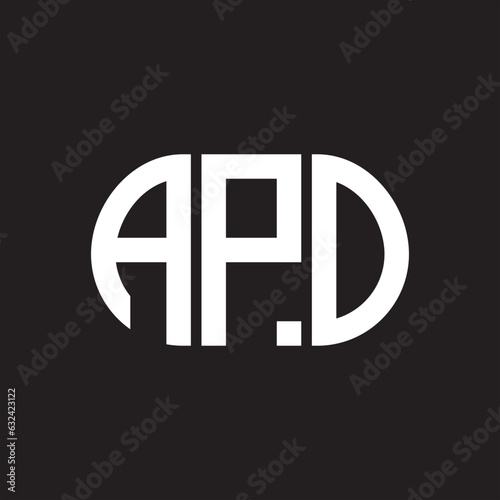 APD letter technology logo design on black background. APD creative initials letter IT logo concept. APD setting shape design

