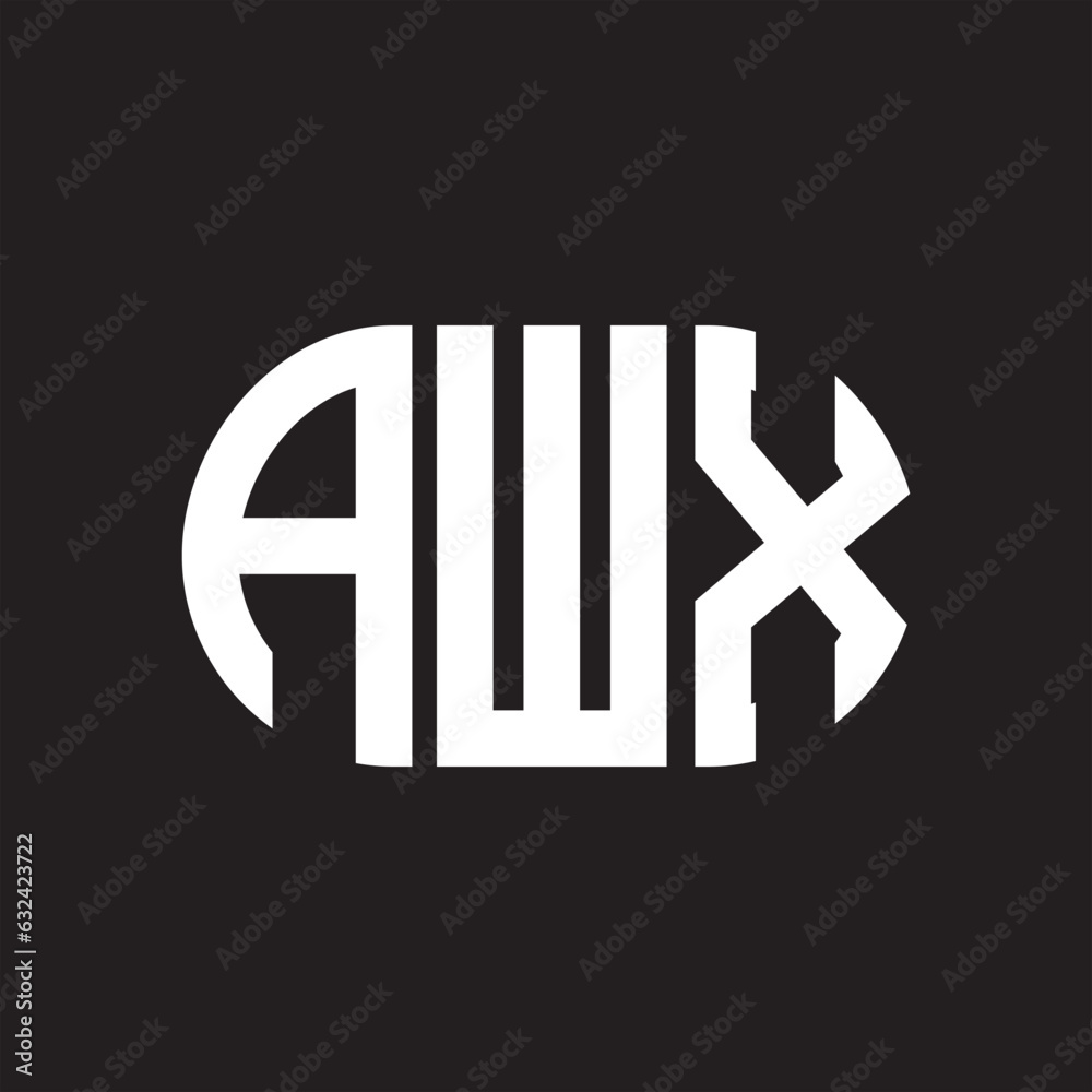AWX letter logo design on black background. AWX creative initials letter logo concept. AWX letter design.	
