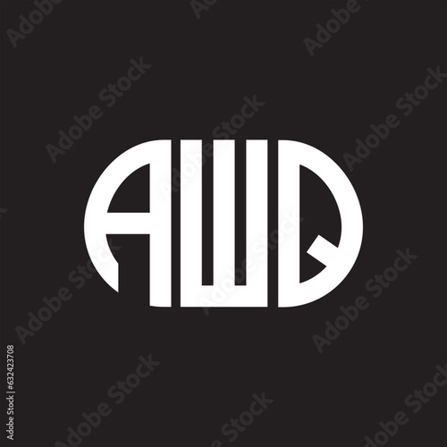 AWQ letter logo design on black background. AWQ creative initials letter logo concept. AWQ letter design. 