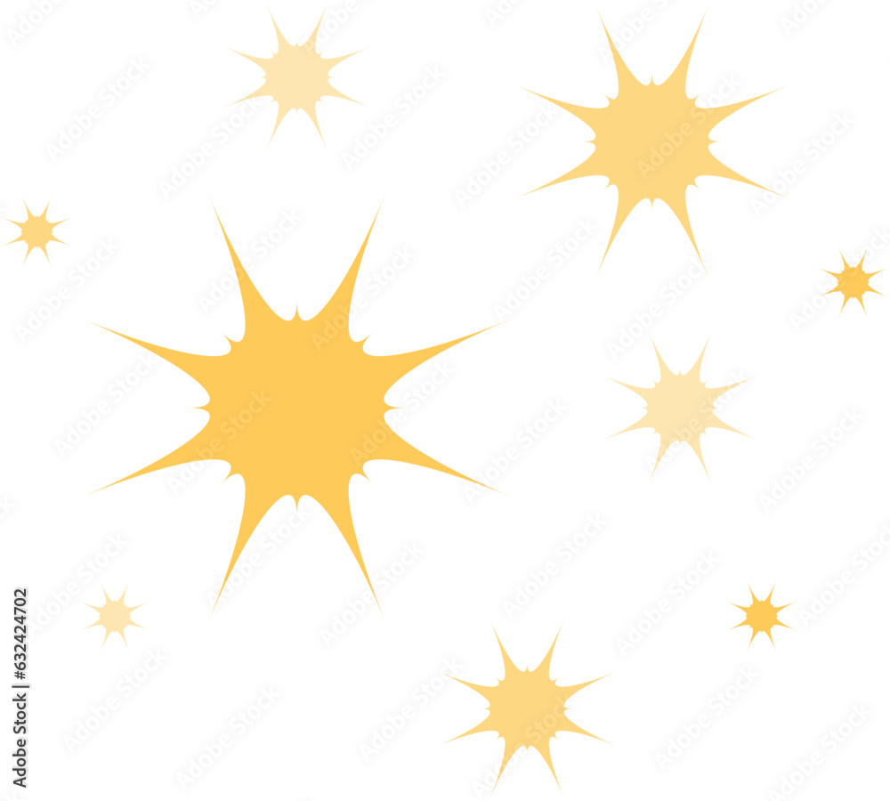Obraz premium Vector flat star sparkle firework, Decoration twinkle, shiny flash.