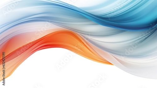 Abstract vector flying wave silk or satin fabric on white background