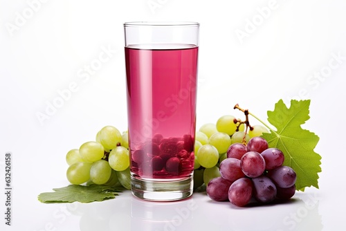 Grape juice in glass isolated with clipping path included