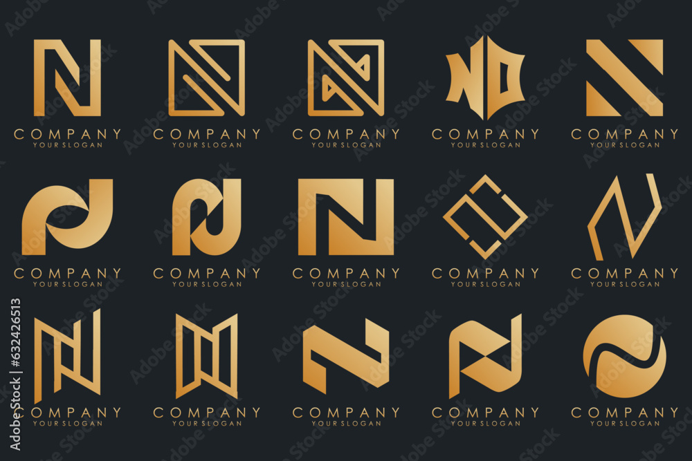 set of Abstract letter N logo design. modern creative logotype monogram icon design inspiration. set of Abstract letter N logo design. modern creative logotype monogram icon design inspiration.