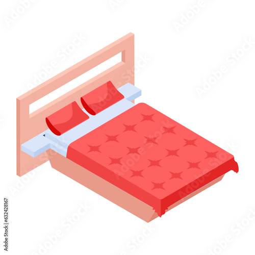 Pack of Modern Bedrooms Isometric Icons  

