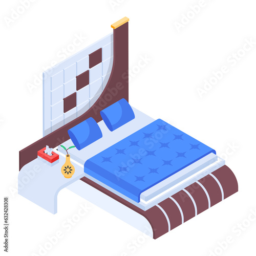 Pack of Modern Bedrooms Isometric Icons  

