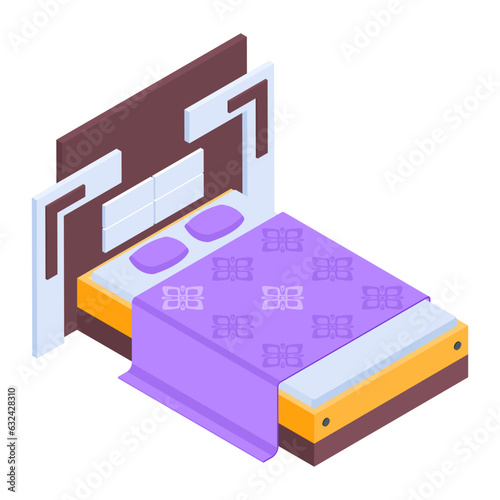 Pack of Modern Bedrooms Isometric Icons  

