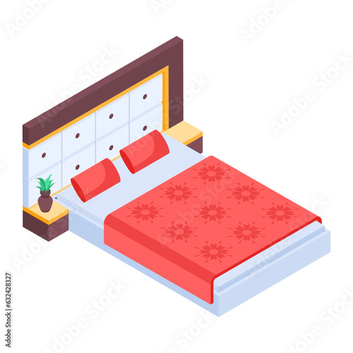 Pack of Modern Bedrooms Isometric Icons  

